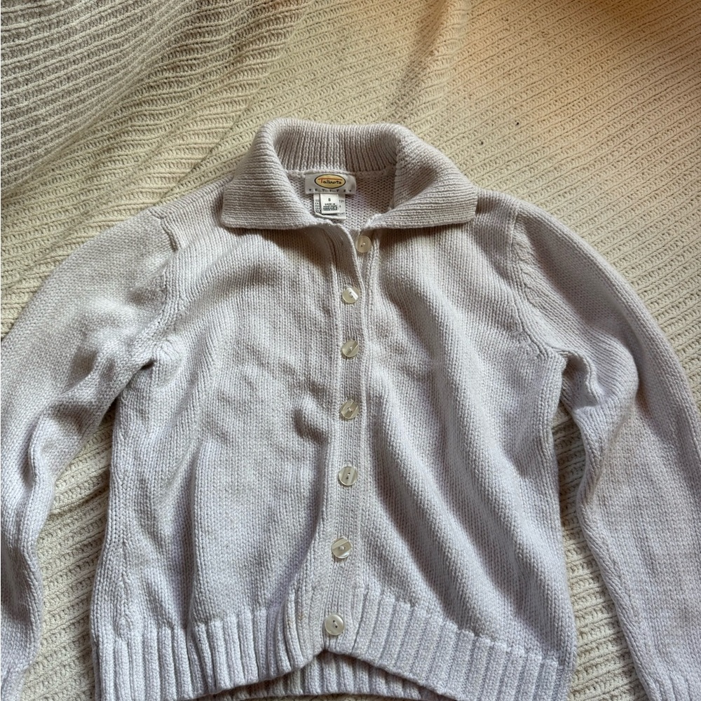 Classic White Button-Up Sweater